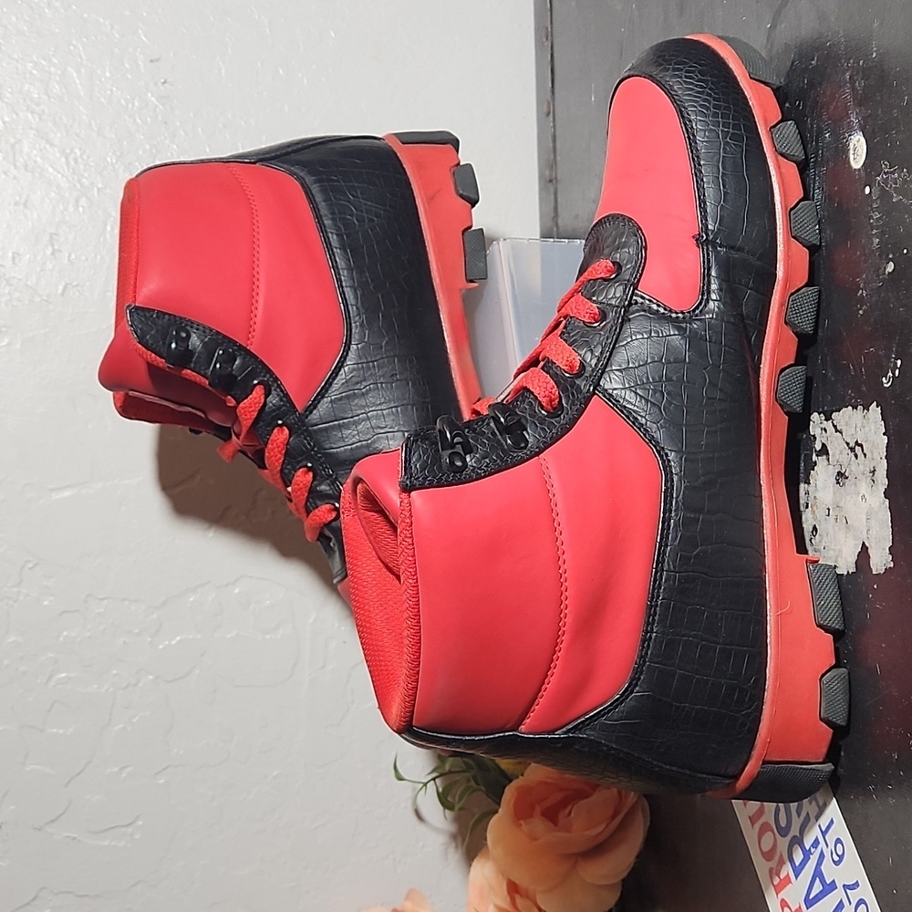 PARISH NATION Red Black Sneaker Boot 9.5 - Picture 5 of 14